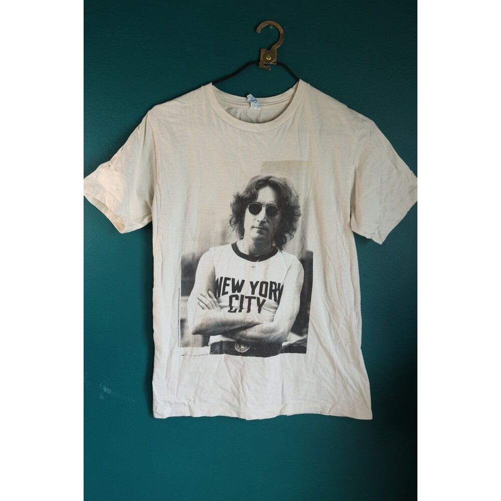 Vintage Pacific John Lennon Beetles Tee Shirt New York City Music Cream T Shirt